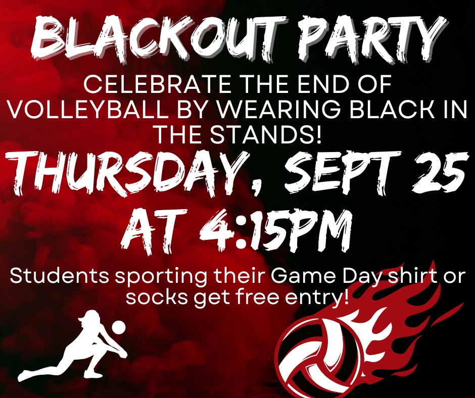 Blackout Party Sept 25 at 4:15pm