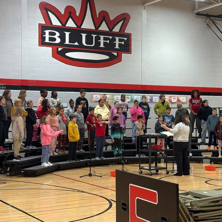 students practicing for program