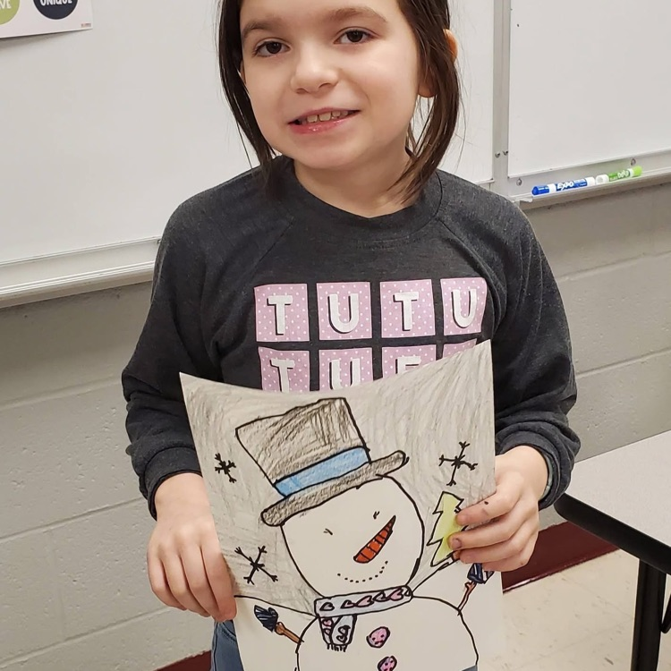 student with winter art to display 