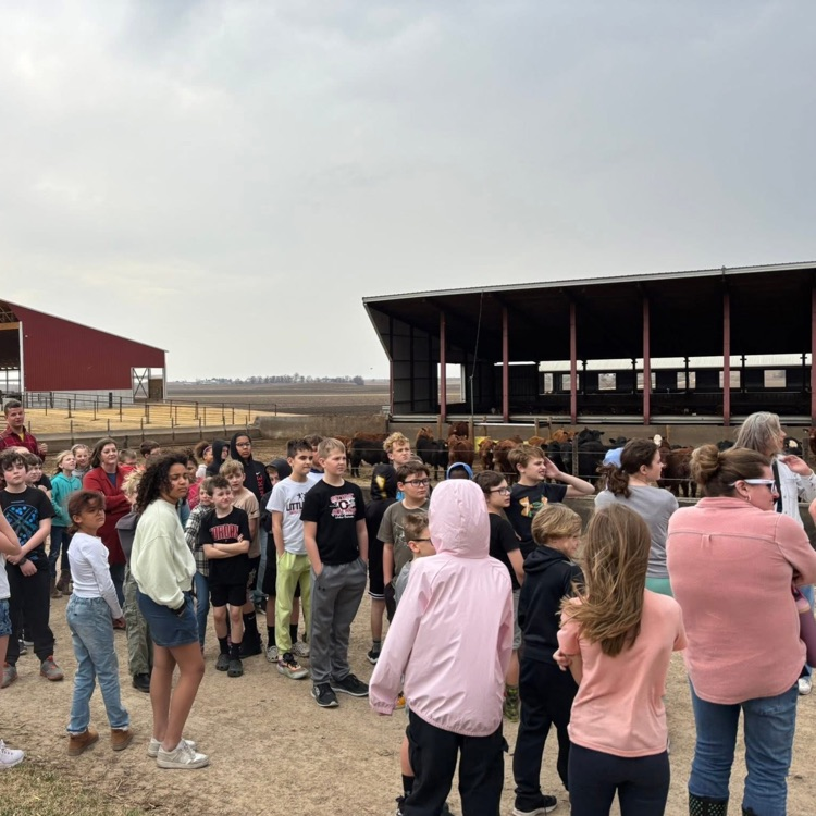 group of students outside at farm