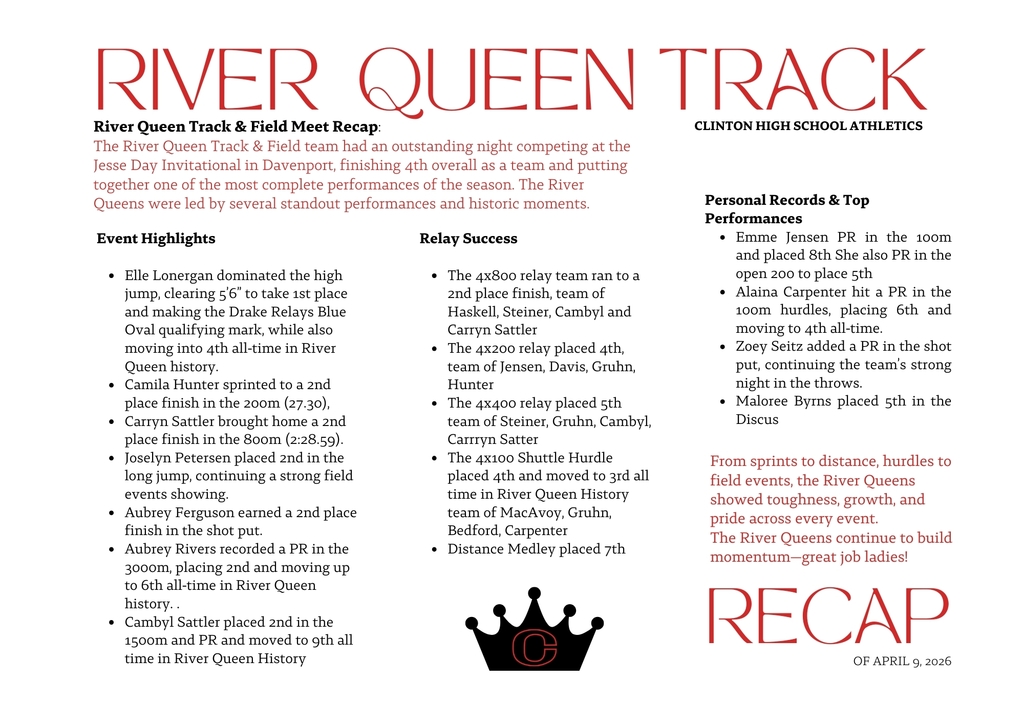 girls track recap 4-9-26