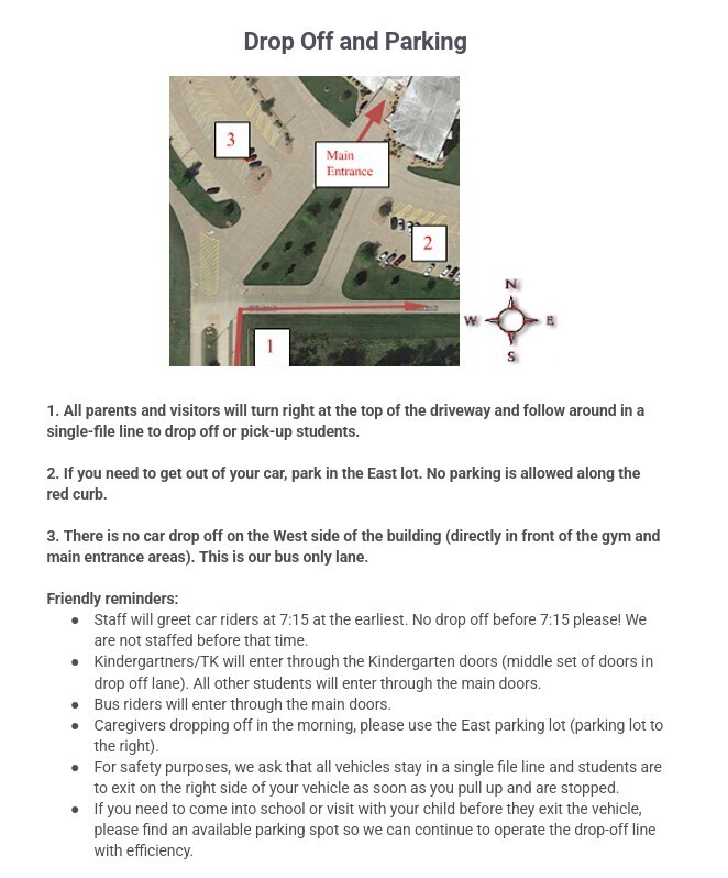 Drop Off and Parking 