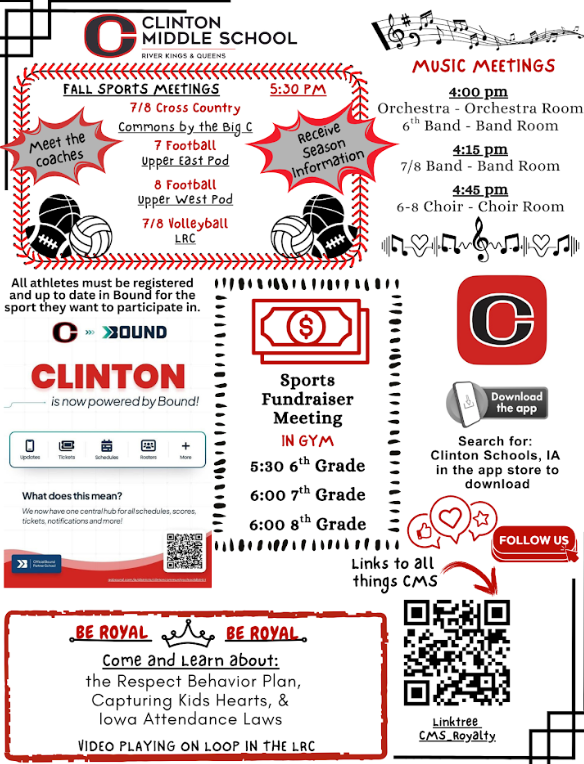 Other meetings and info for Back-to-School Night