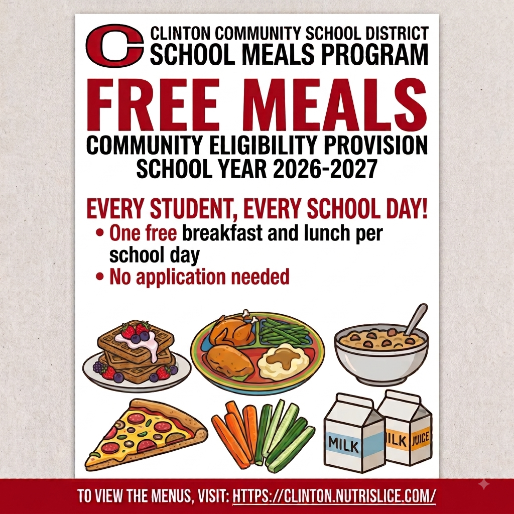 Clinton Schools Free Meals for 2026-2027