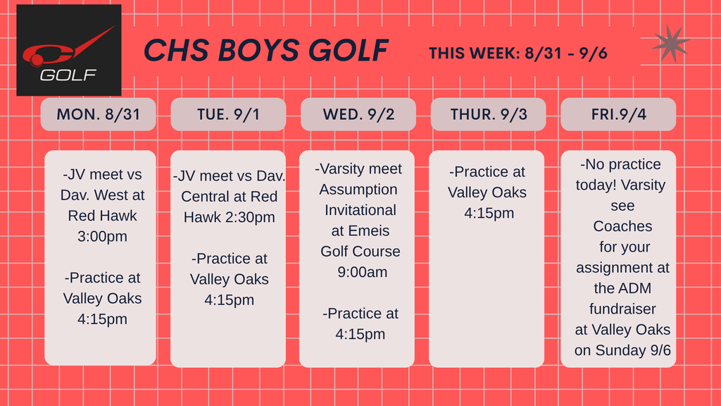 week of 8-31-26 boys golf