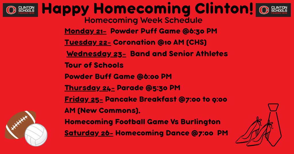 CHS Homecoming Week Schedule
