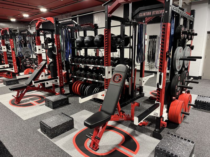 new weights and benches in strength training room
