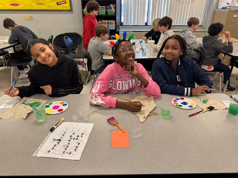 whittier students ornament painting