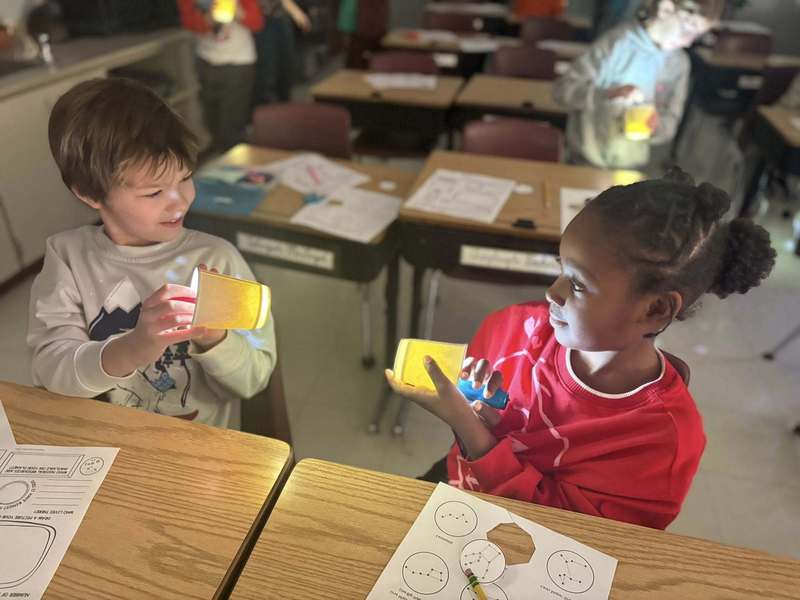 students learning about constellations