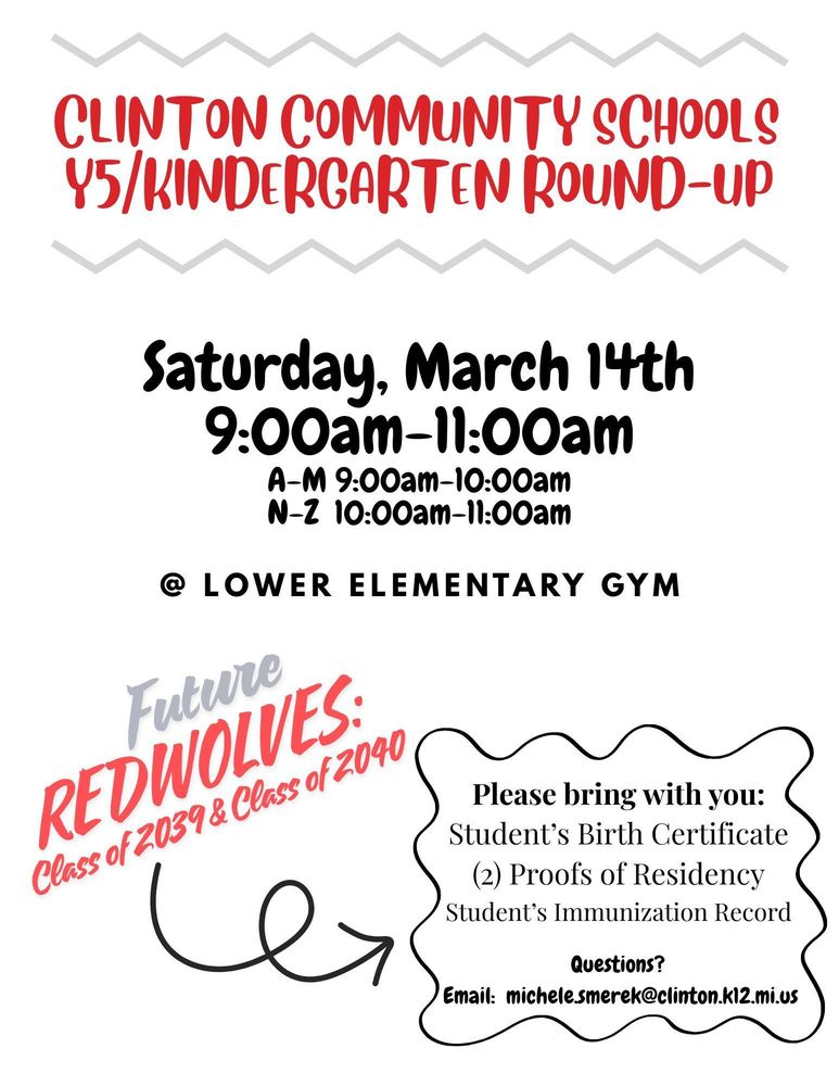 Y5/Kindergarten Round Up