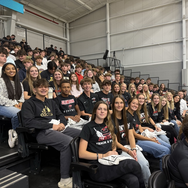 students in bleachers