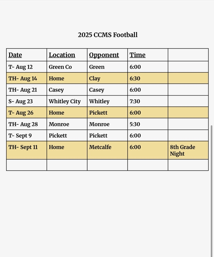 football schedule