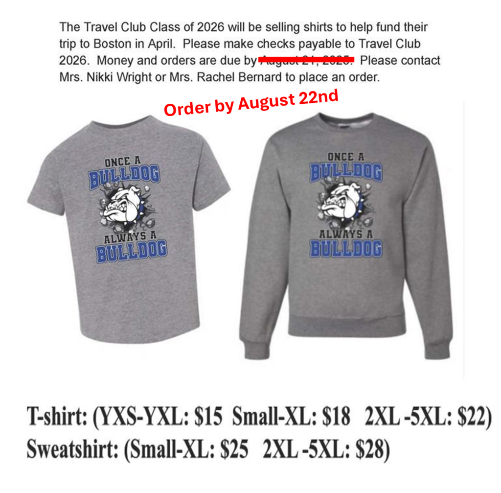 Travel Club tshirt order