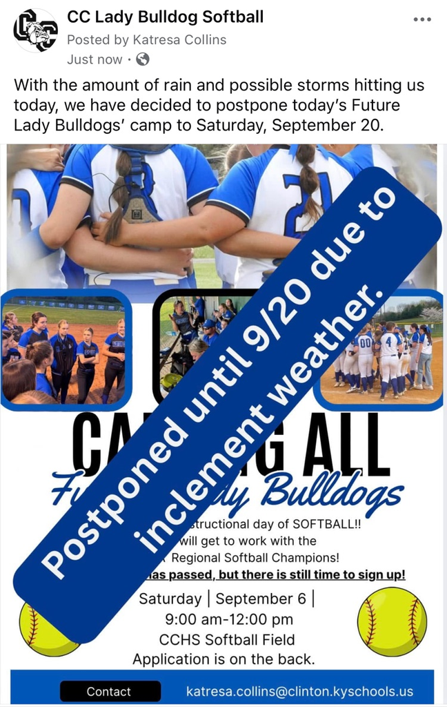 softball camp postponed