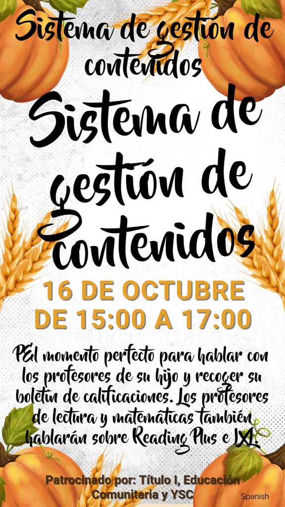 CCMS Title I parent conference ad spanish 10-16-25