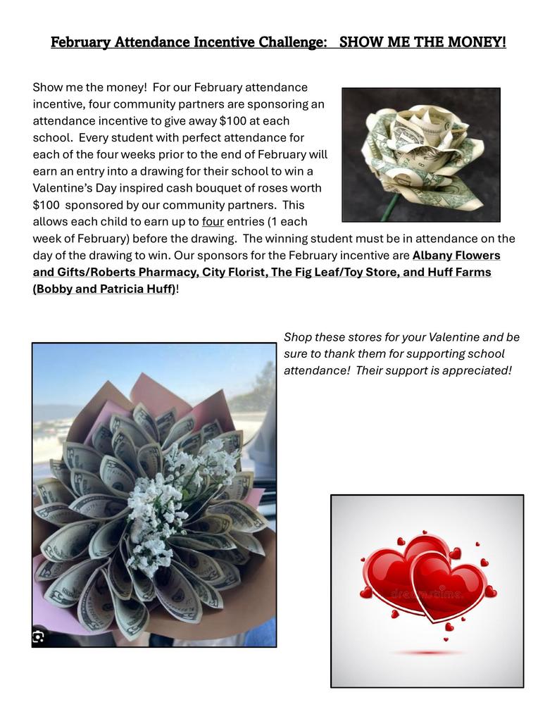 February Attendance Incentive Challenge-Show Me the Money