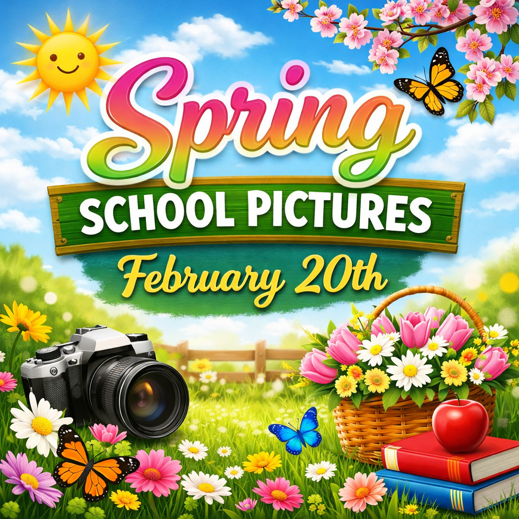 Spring school pictures event poster