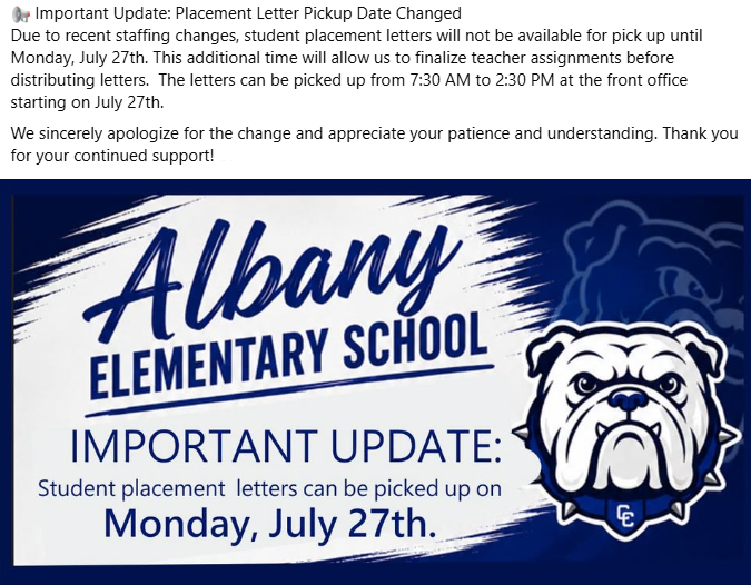 Schedule Update