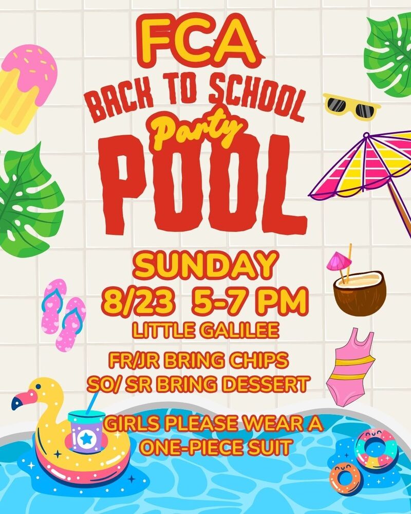 FCA Pool Party Flyer