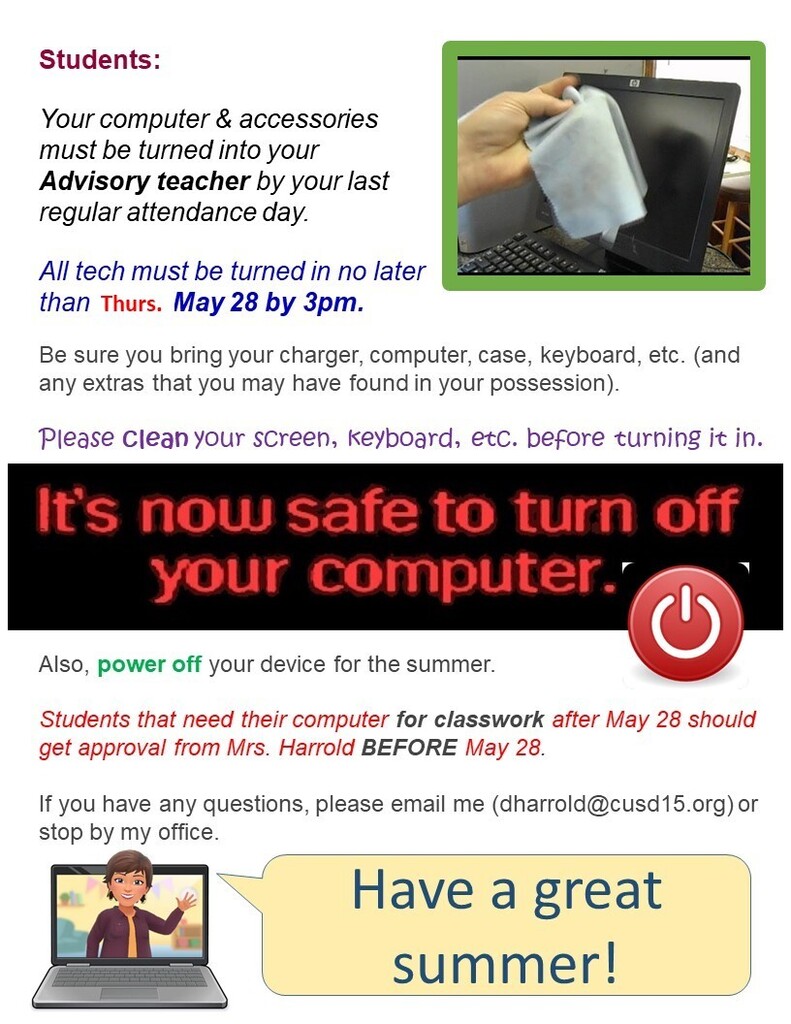 CHS Tech Turn In Flyer