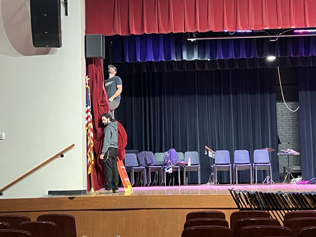 CMS auditorium before the new curtain was hung