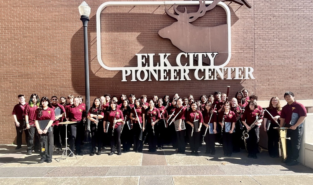 CMS Band in front of the Elk City Pioneer Center
