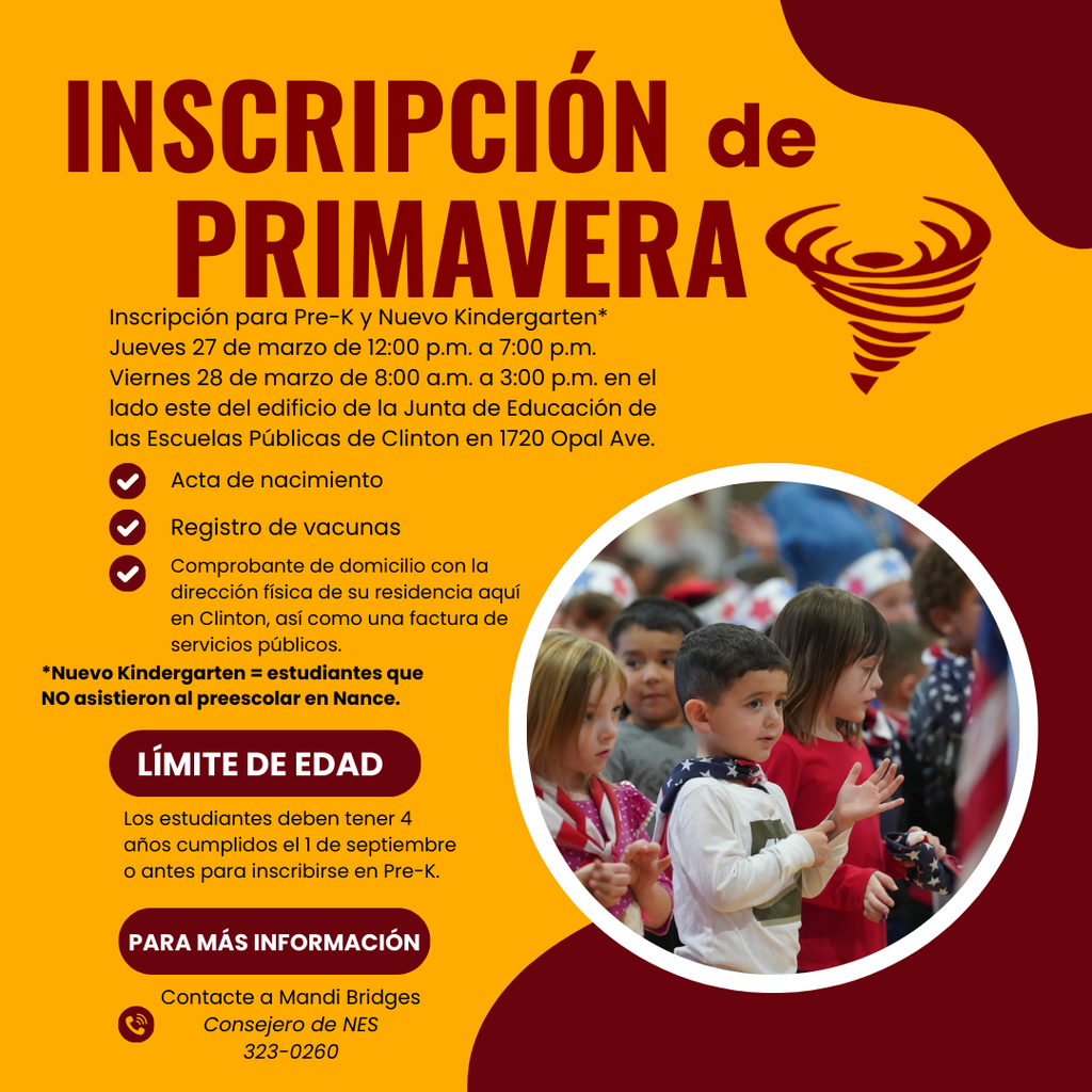 Nance Elementary Pre-K enrollment information in Spanish