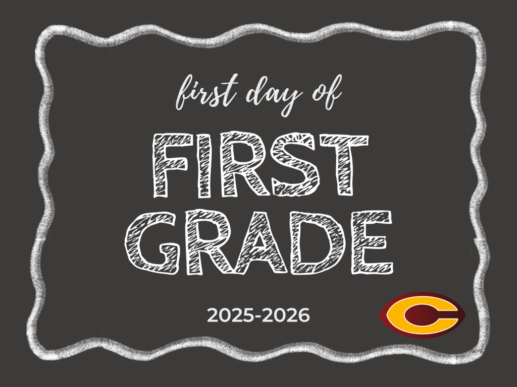 Black chalkboard with the text first day of First Grade 2025-2026