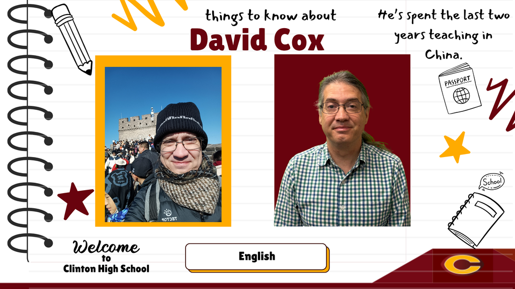New CHS Teacher David Cox