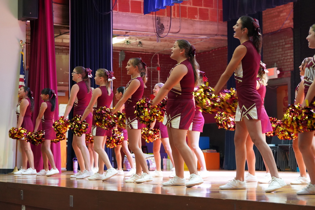 Cheerleaders at the CMS Pep Assembly