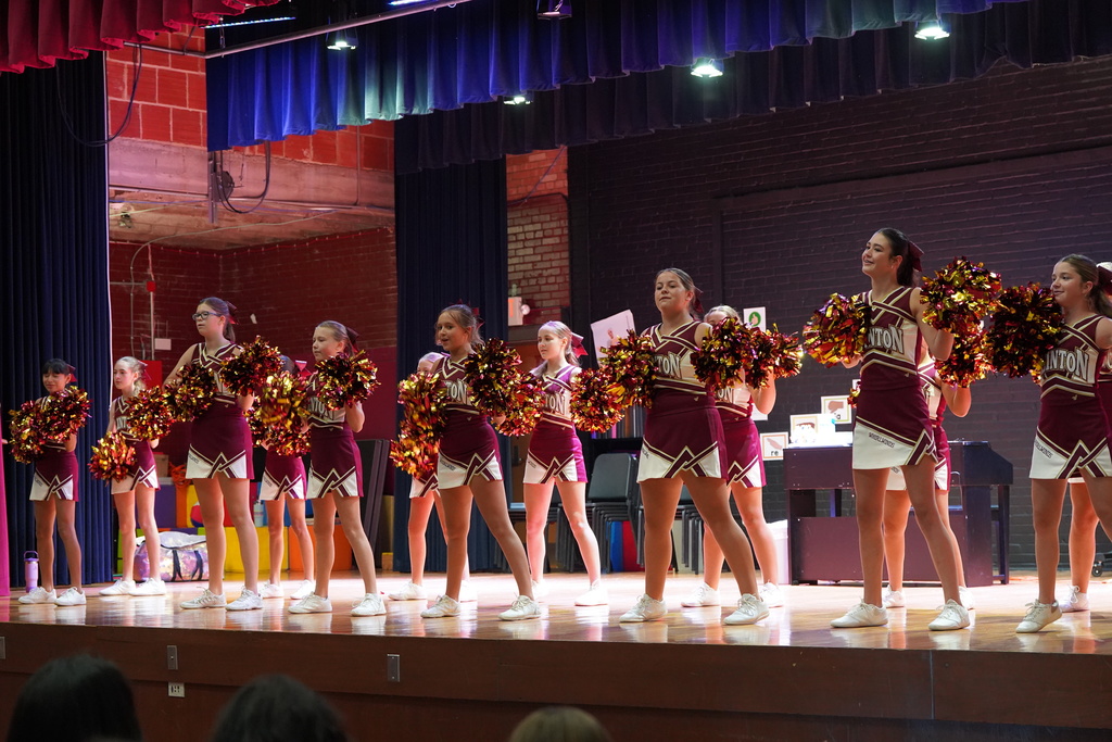Cheerleaders at the CMS Pep Assembly