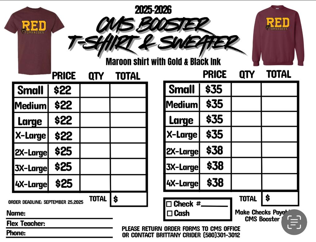 T-shirt order form