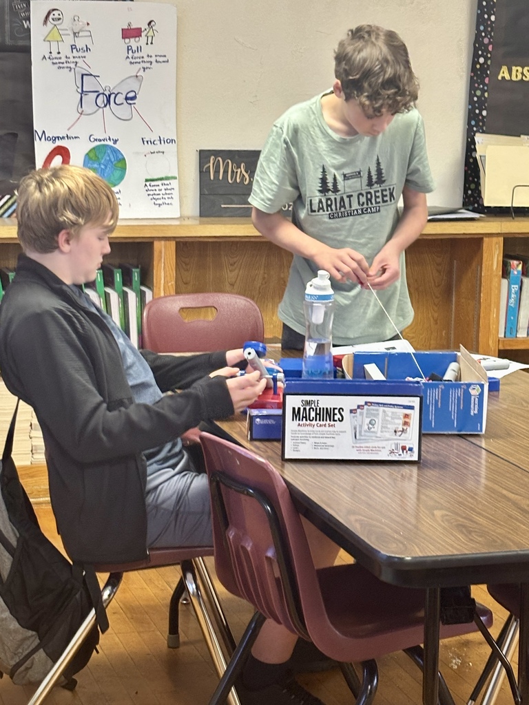 Physical Science students building simple machines