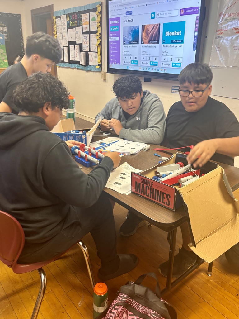 Physical Science students building simple machines