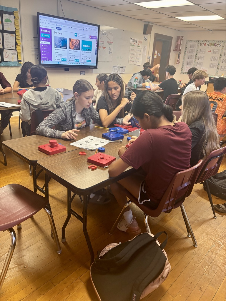 Physical Science students building simple machines