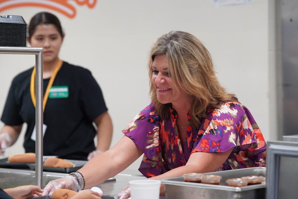 BOE President serving at National School Lunch Week