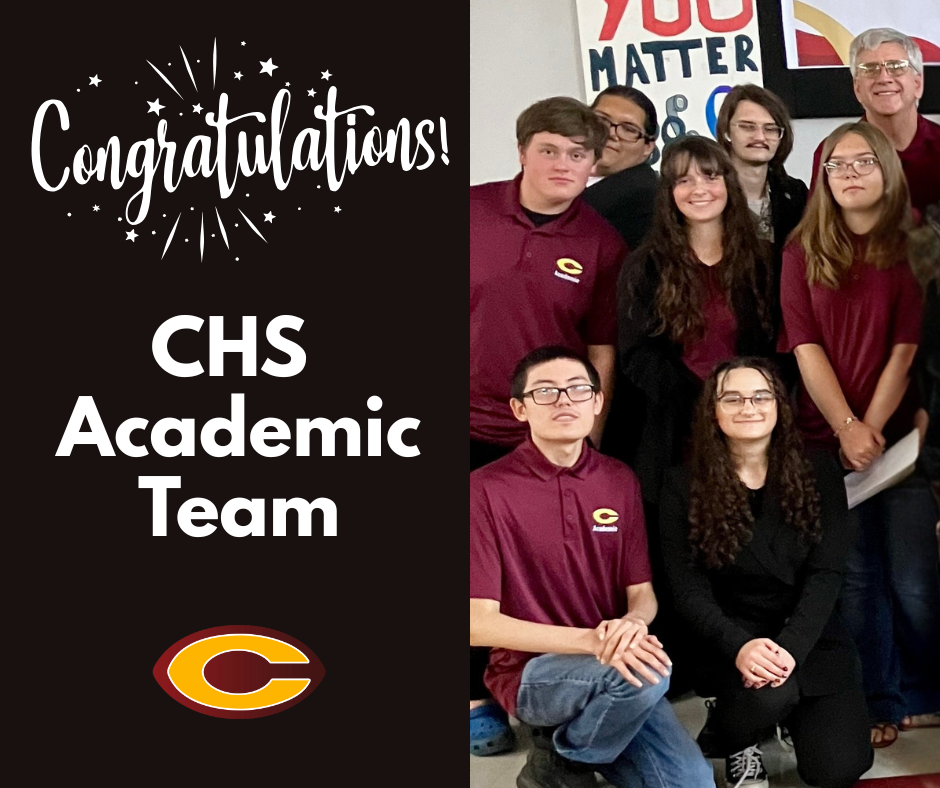 CHS Academic Team after winning the district seeding match