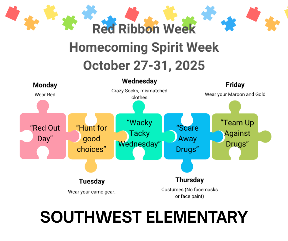 Southwest Red Ribbon and Homecoming week dress up days
