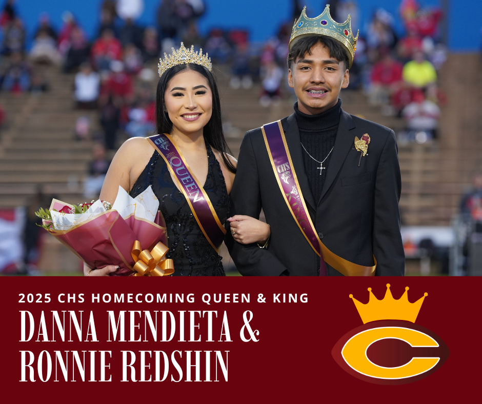 Homecoming Queen and King Danna Mendieta and Ronnie Redshin
