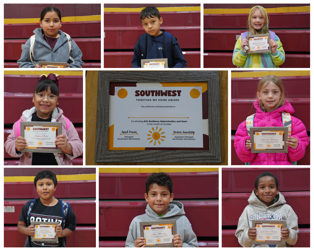 Southwest Elementary Together We Shine Award Winners