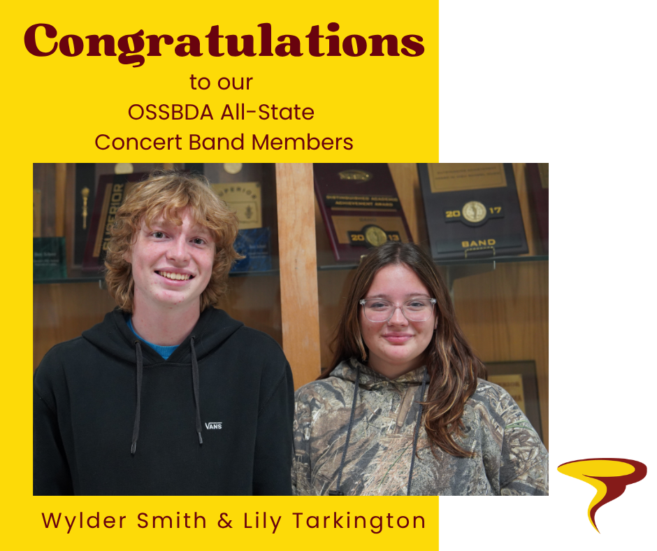 OSSBDA All-State Band Members, Wylder Smith and Lily Tarkington