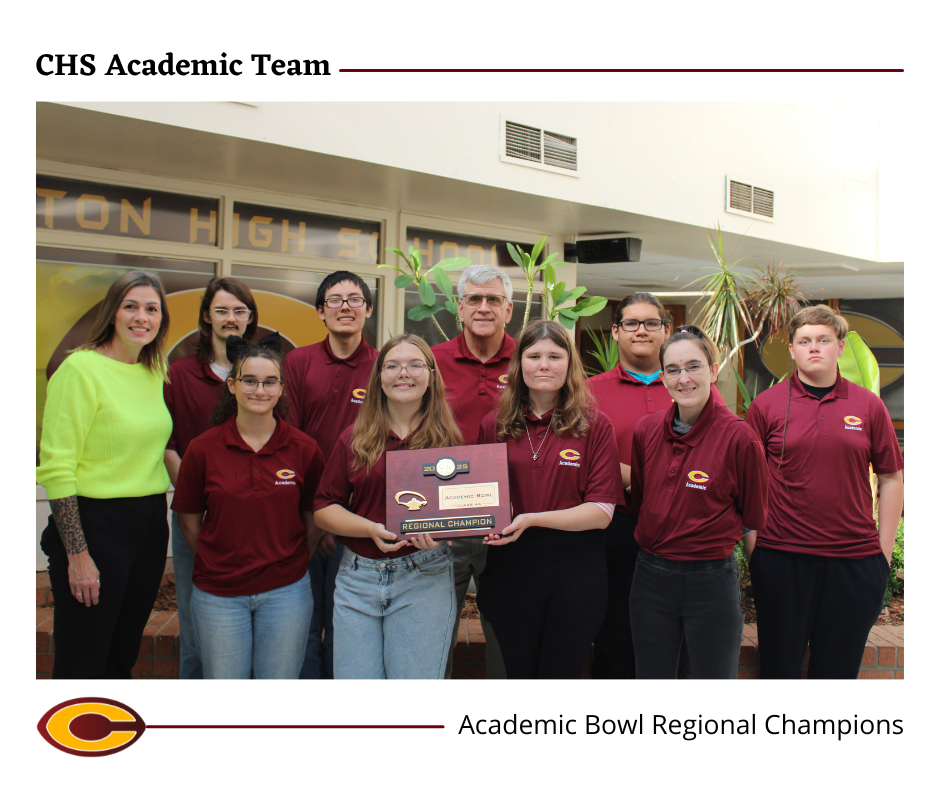 CHS Academic Team holding their Regional Championship trophy