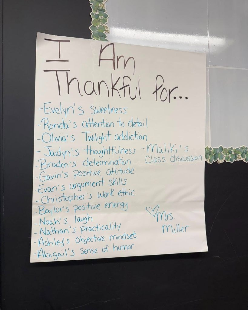 Mrs. Miller's thankful posters