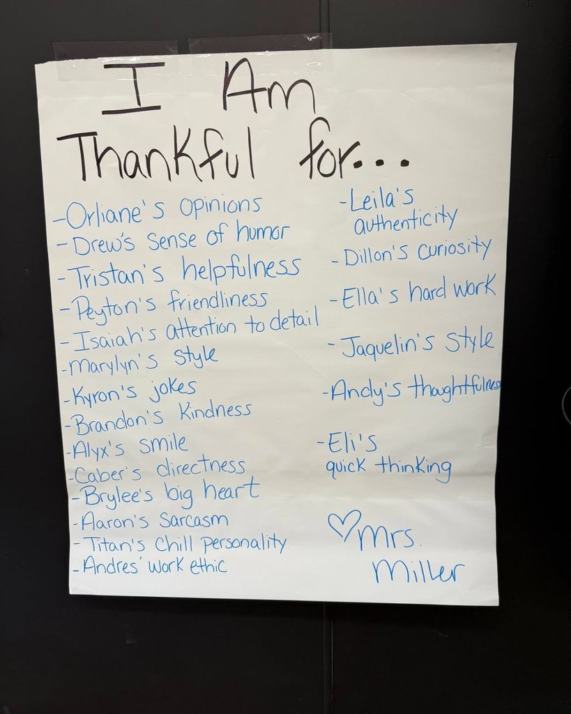 Mrs. Miller's thankful posters