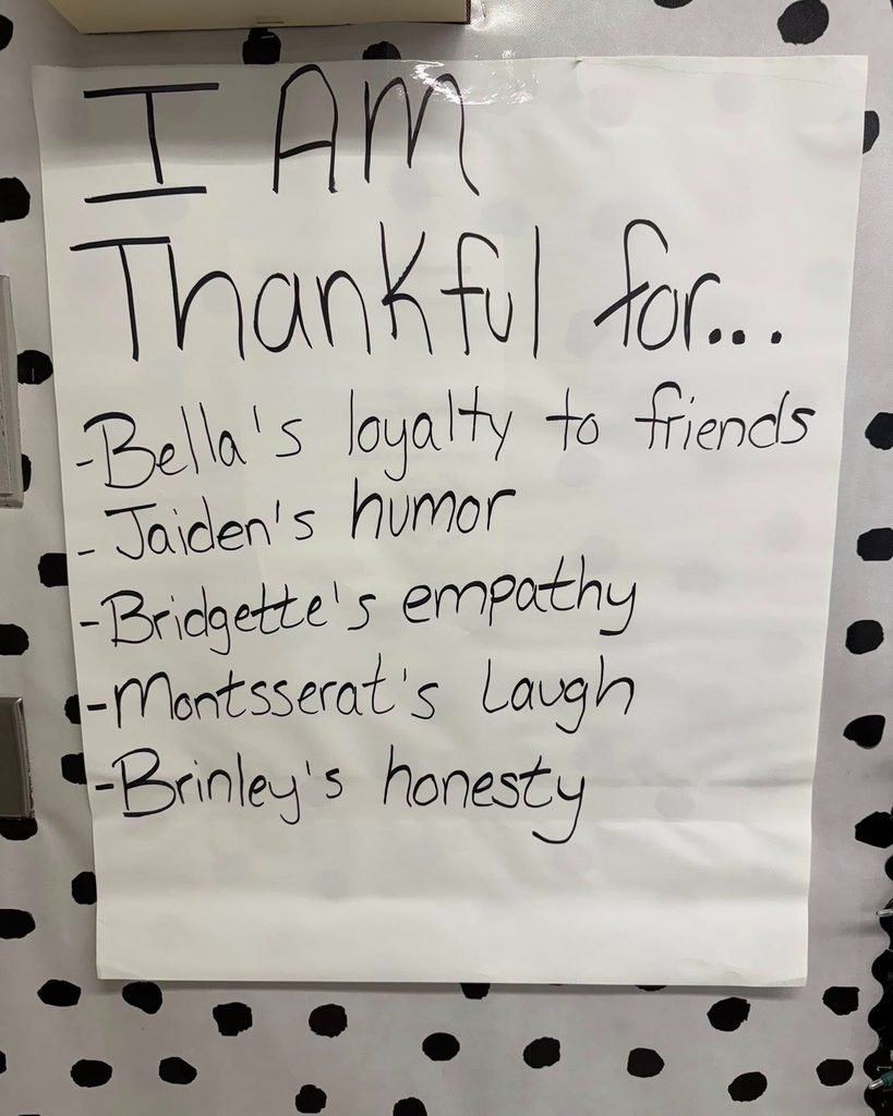 Mrs. Miller's thankful posters