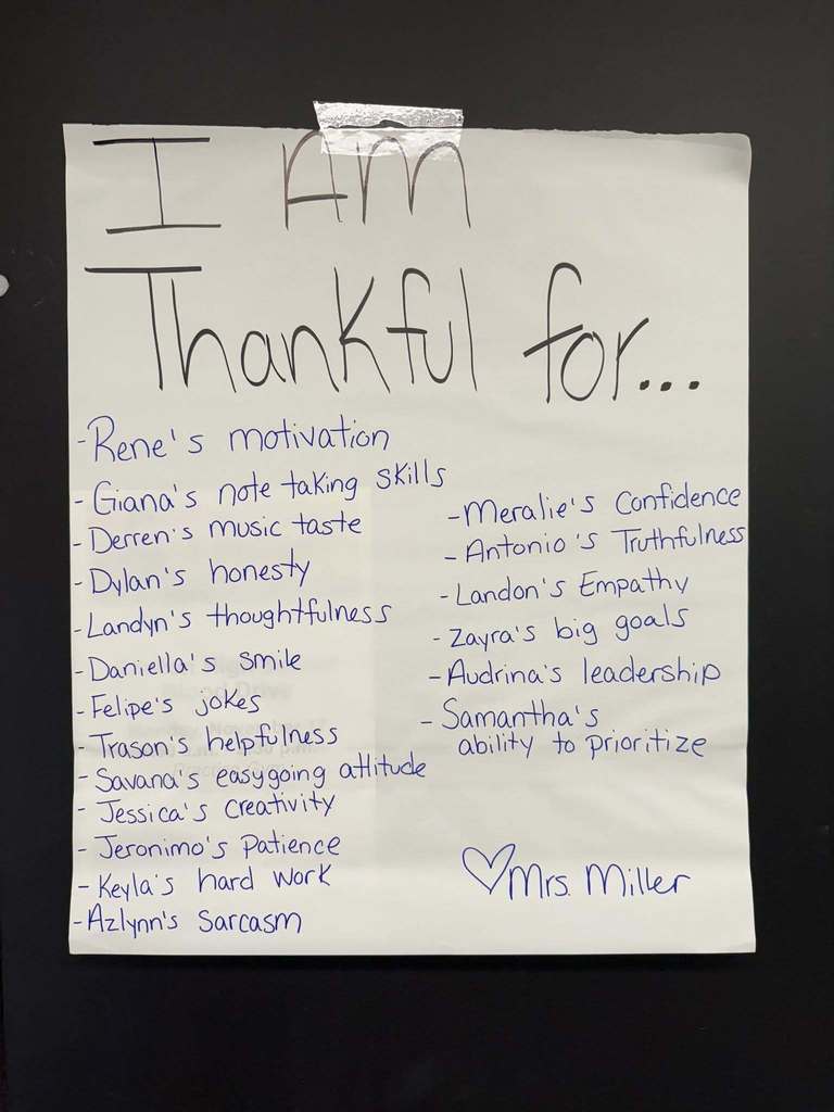 Mrs. Miller's thankful posters