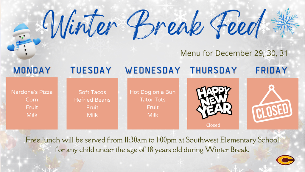 Winter break feed December 29-31
