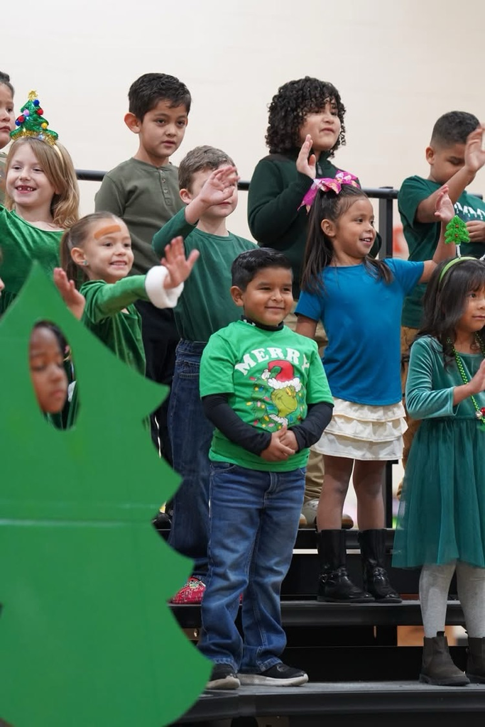 Nance students singing at their Christmas program.