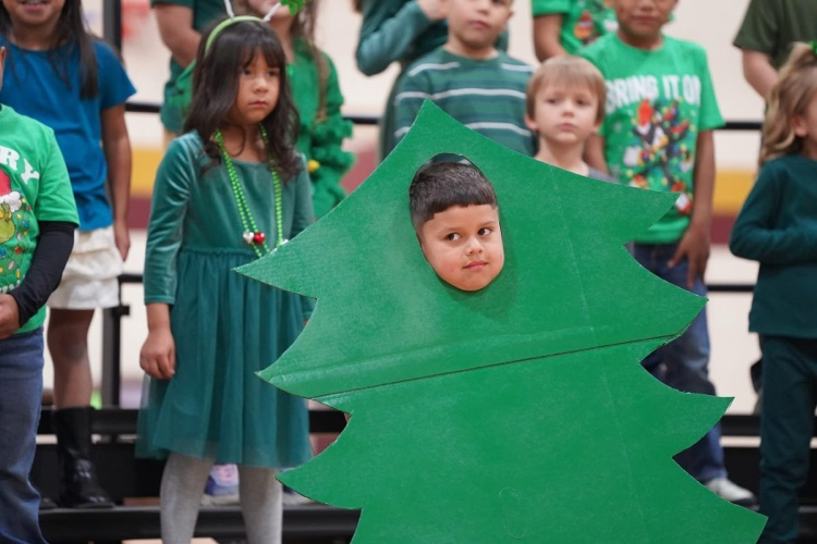 Nance students singing at their Christmas program.