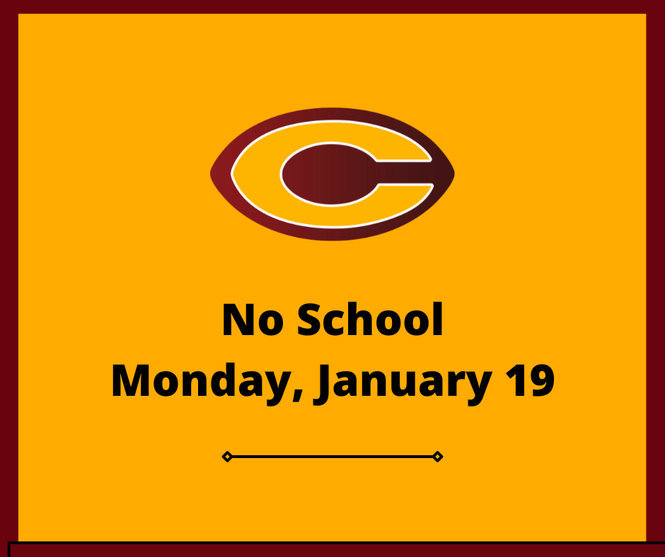 No School Monday, January 19